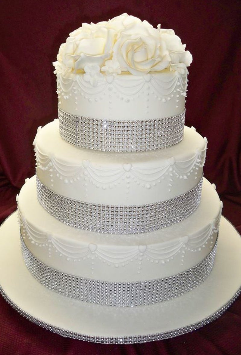 BTSD-home 20Yards Rhinestone Ribbon Roll Diamond Ribbon for Crafts, Cake, Birthday Decorations, Wedding, Baby Shower Event and Arts 2 Rolls (Silver) - Image 2